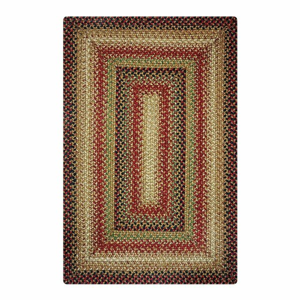 Homespice Decor 20 x 30 in. Gingerbread Jute Oval Braided Rug - Brown, Deep Red 501806